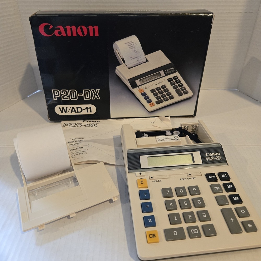 Canon‎ Electric Calculator P20-DX Adding Machine Desktop w/AD-11